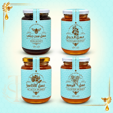 4 Honey Combo – Sidr, Clover, Mustard & Acacia - Safi Brothers Trading