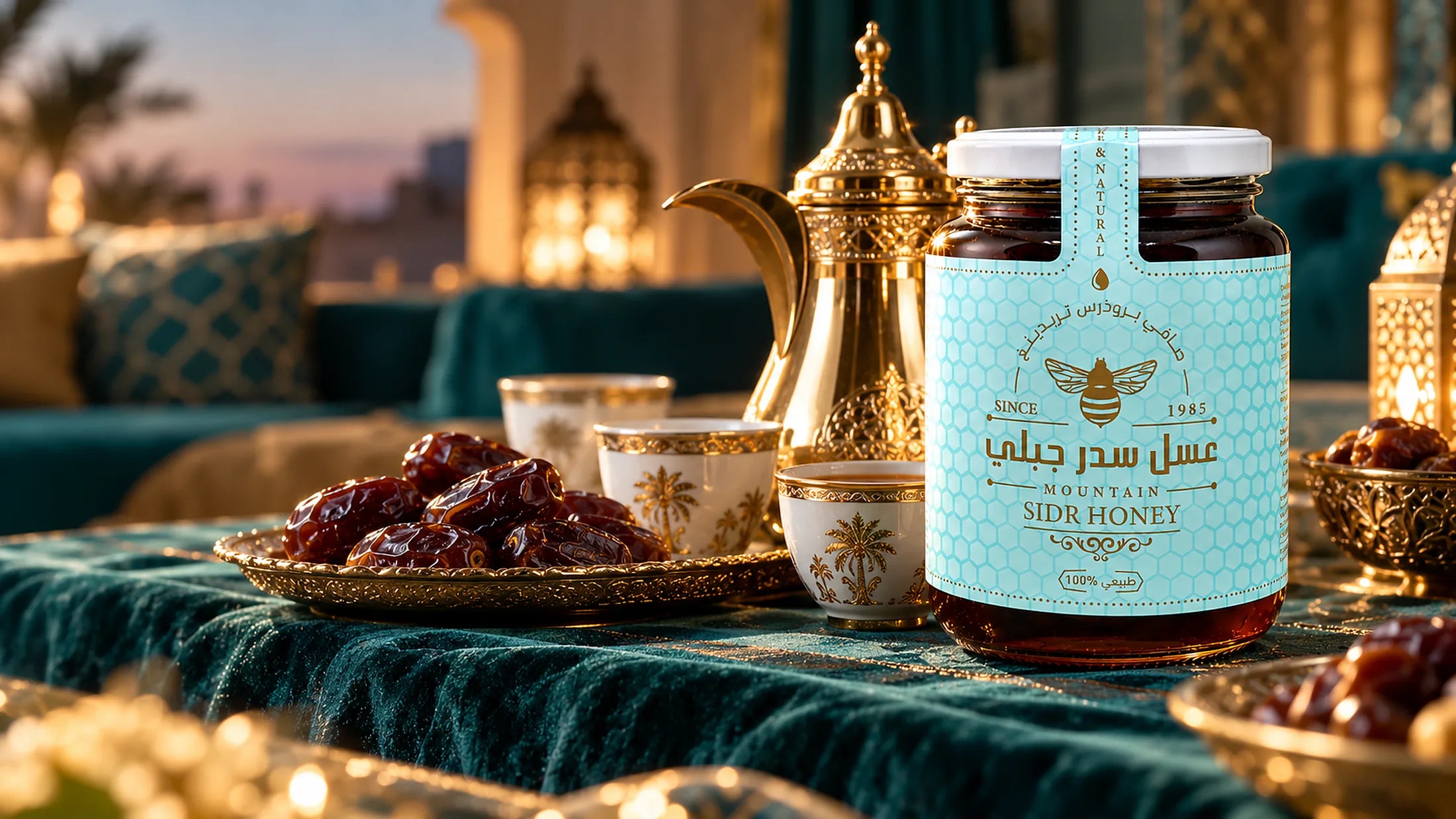 عسل السدر مع التمر والقهوة العربية